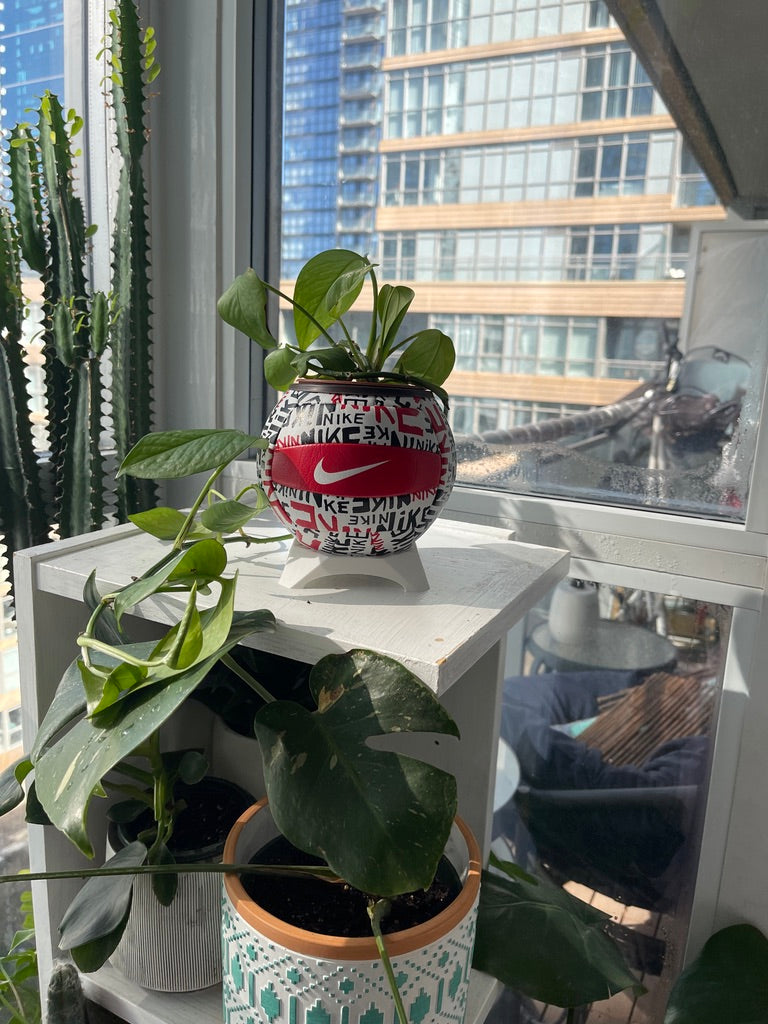 Nike Mini Volleyball Planter (Red & Black Graffiti)