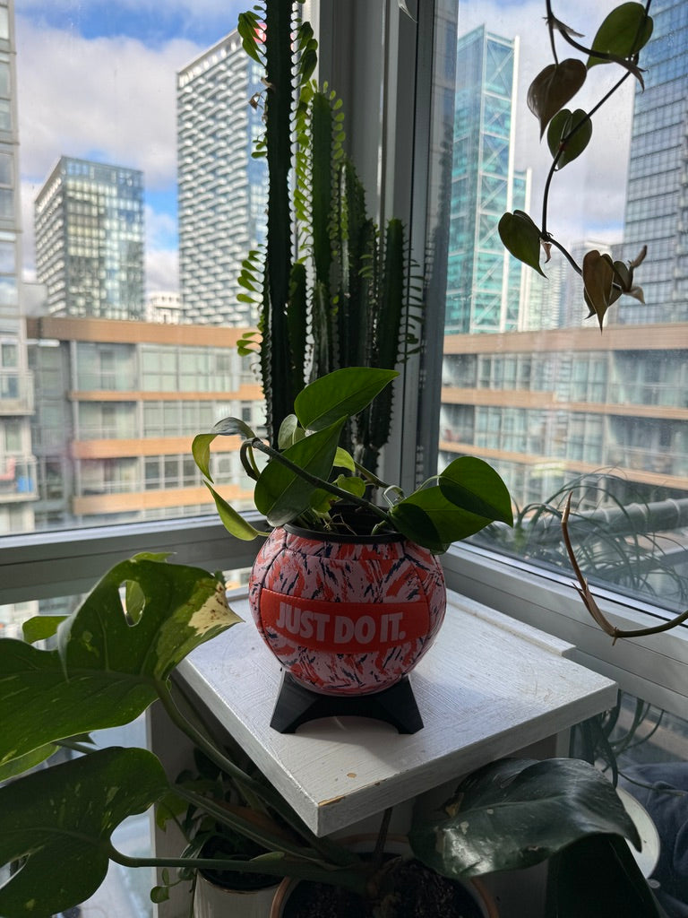Nike Mini Volleyball Planter (Orange Abstract)