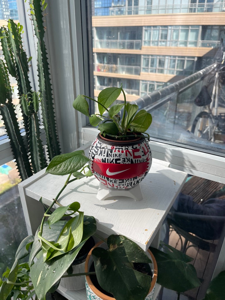 Nike Mini Volleyball Planter (Red & Black Graffiti)