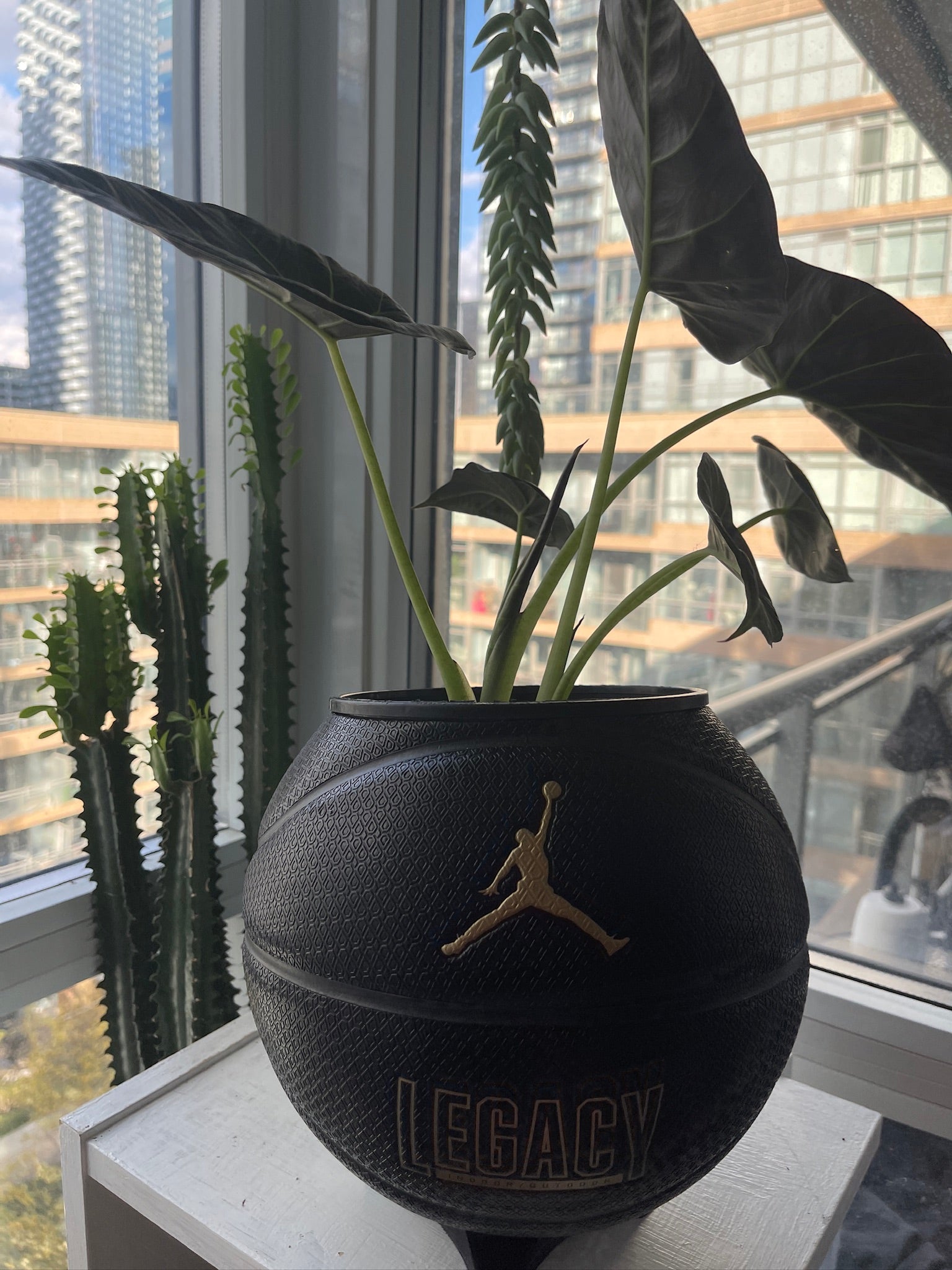 Nike Jordan Large Basketball Planter (Black & Gold)