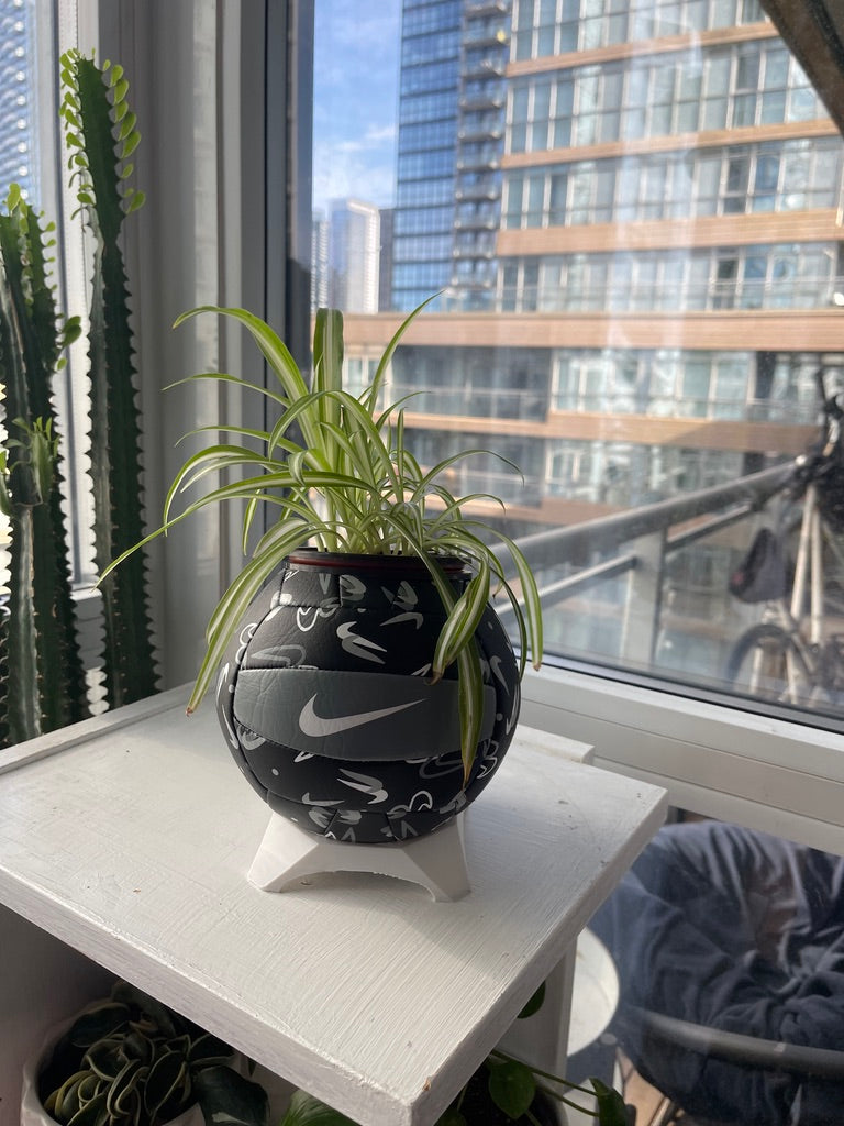 Nike Mini Volleyball Planter (Black & Grey Swoosh)