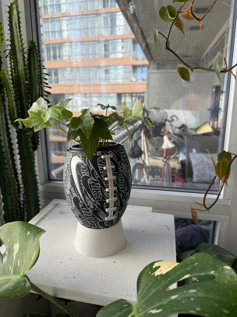 Nike Mini Football Planter (Black and White)
