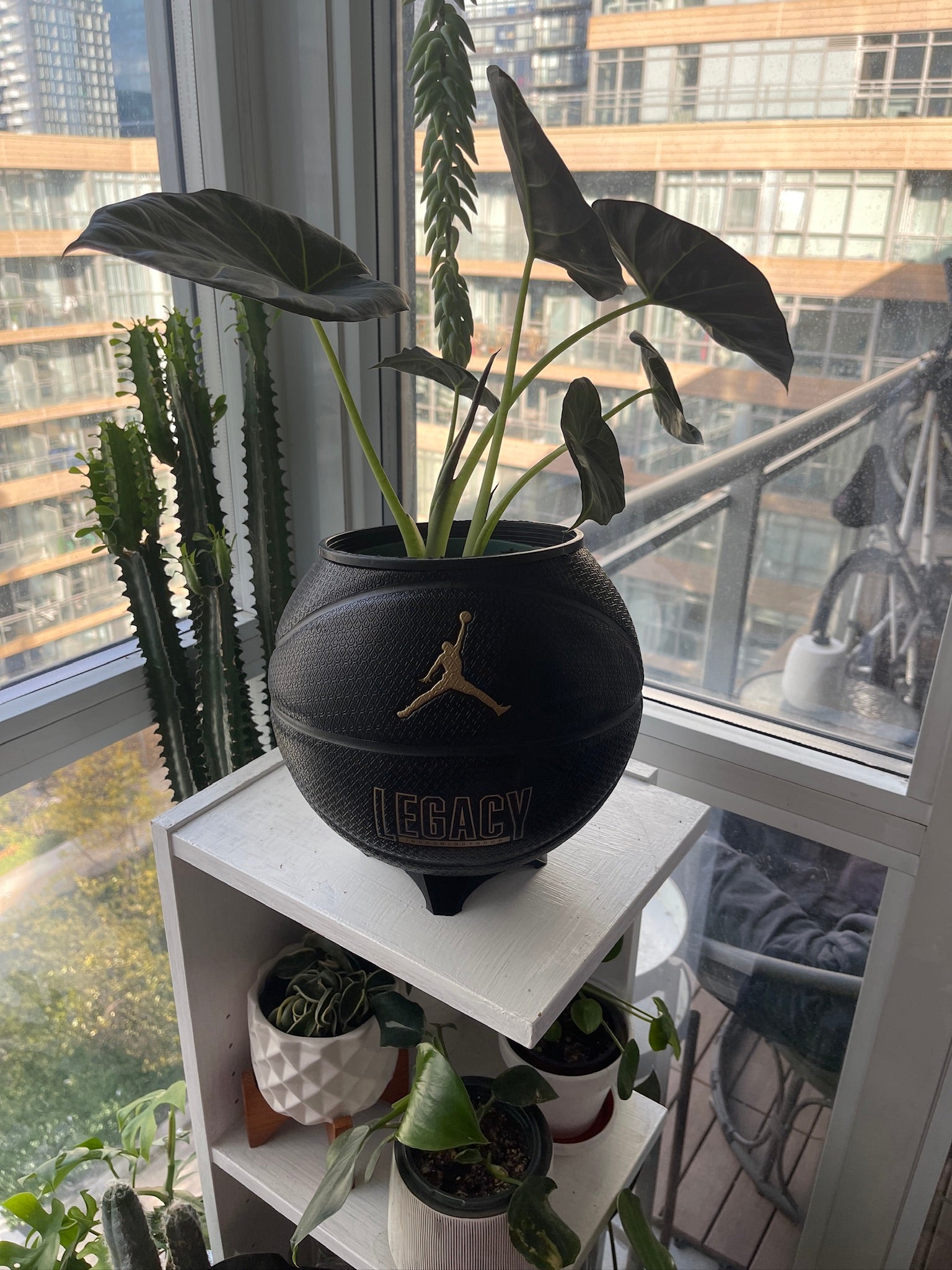 Nike Jordan Large Basketball Planter (Black & Gold)