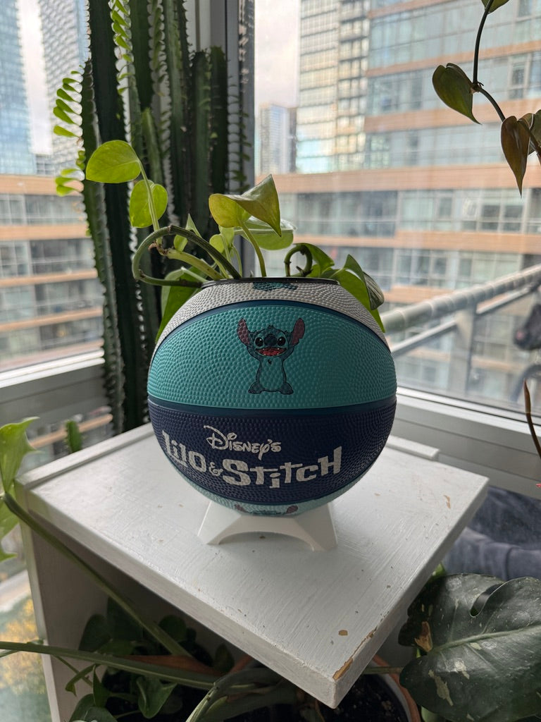 Mini Basketball Planter (Stitch Blue)