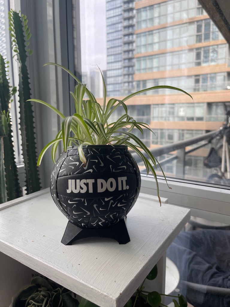 Nike Mini Volleyball Planter (Black Swoosh)