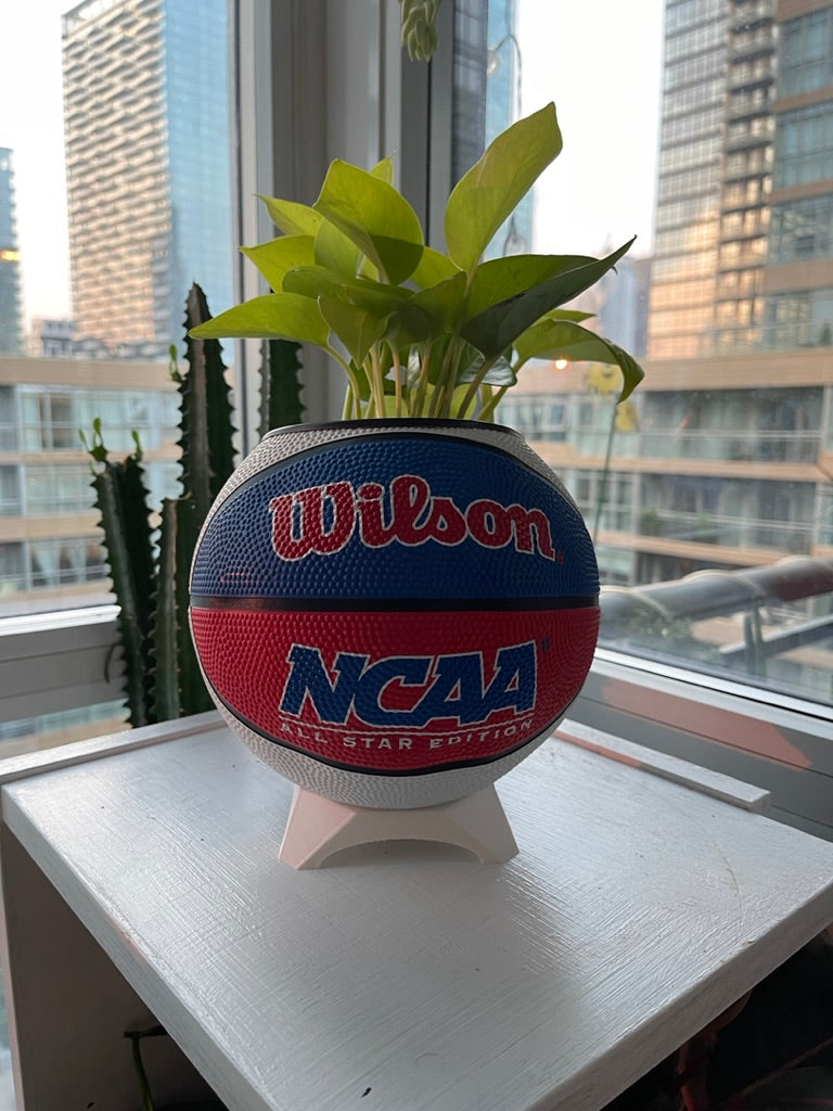 Mini Basketball Planter (NCAA Red/White/Blue)