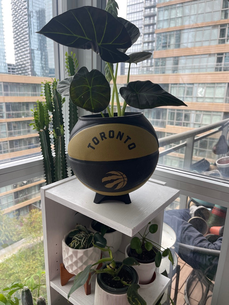 Large Basketball Planter (Toronto Raptors Gold)