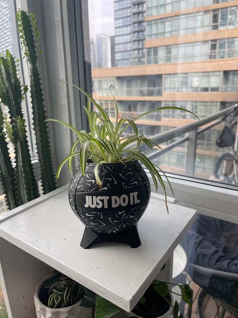 Nike Mini Volleyball Planter (Black Swoosh)