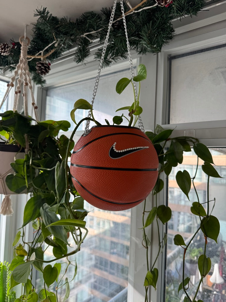Nike Mini Basketball Hanging Planter (Silver Chain OG - Crystal)