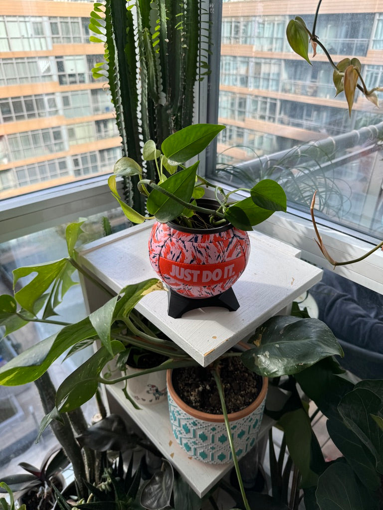 Nike Mini Volleyball Planter (Orange Abstract)