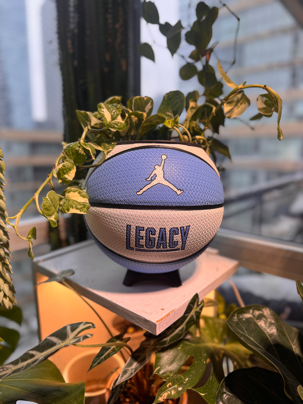 Nike Jordan Large Basketball Planter (UNC Blue & White)