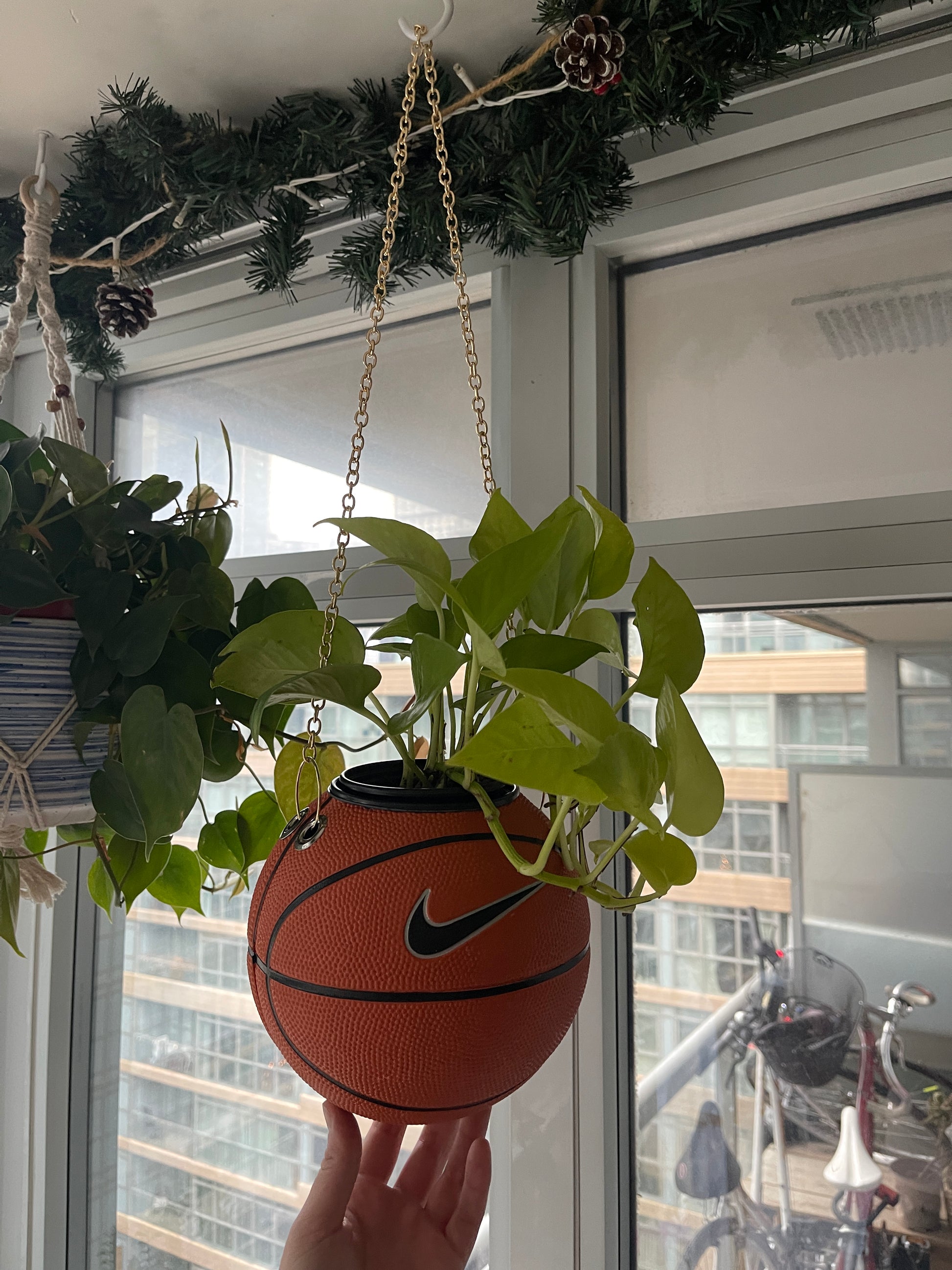 Nike Mini Basketball Hanging Planter (Gold Chain OG)