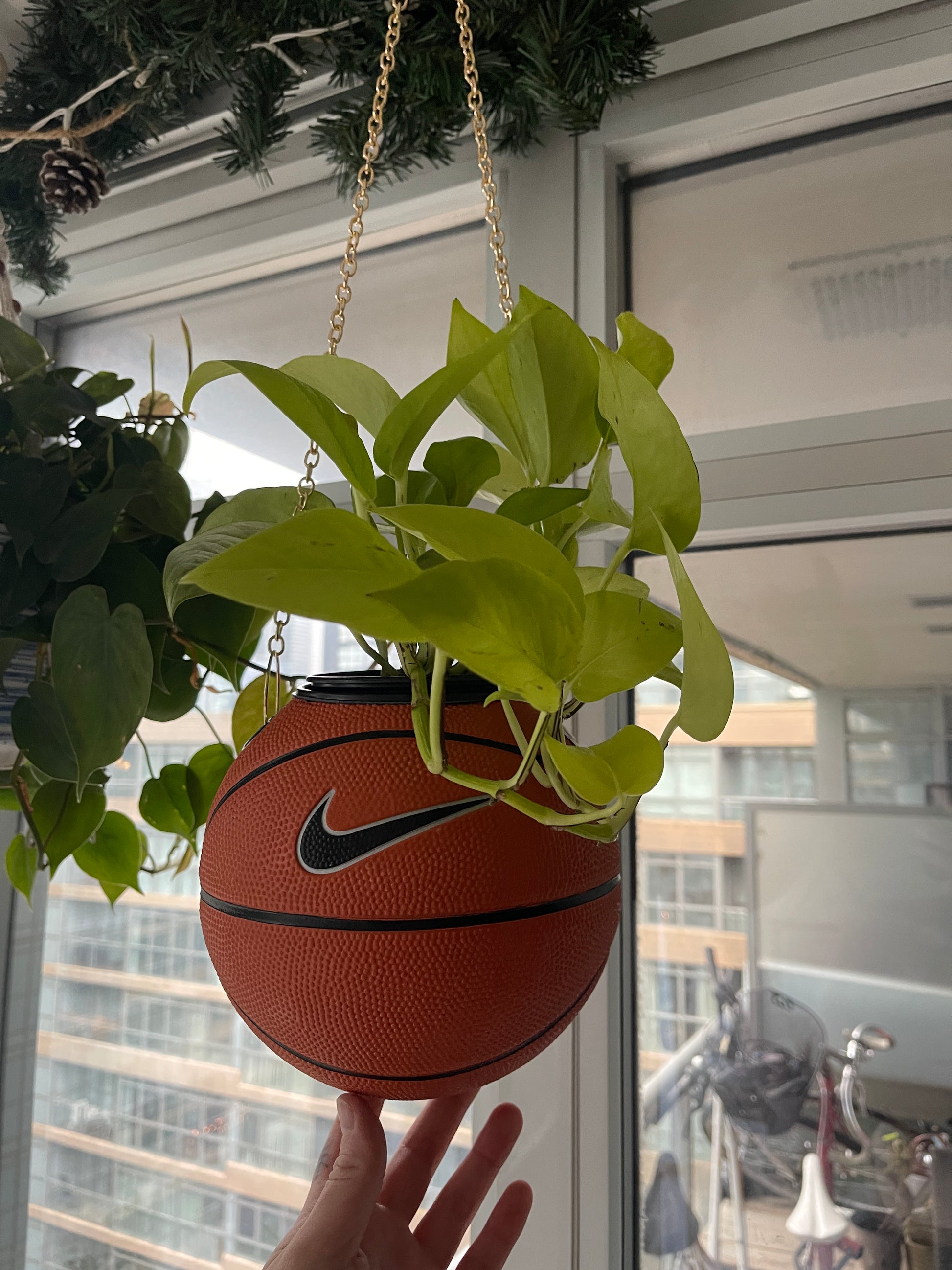 Nike Mini Basketball Hanging Planter (Gold Chain OG)