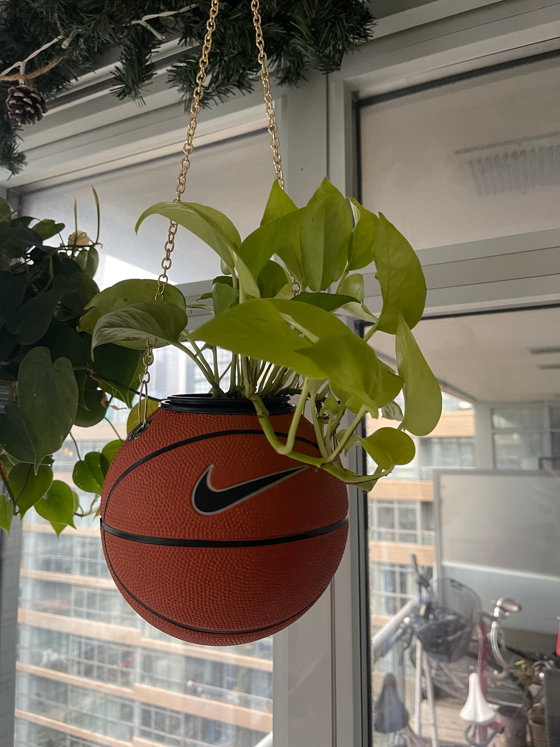 Nike Mini Basketball Hanging Planter (Gold Chain OG)