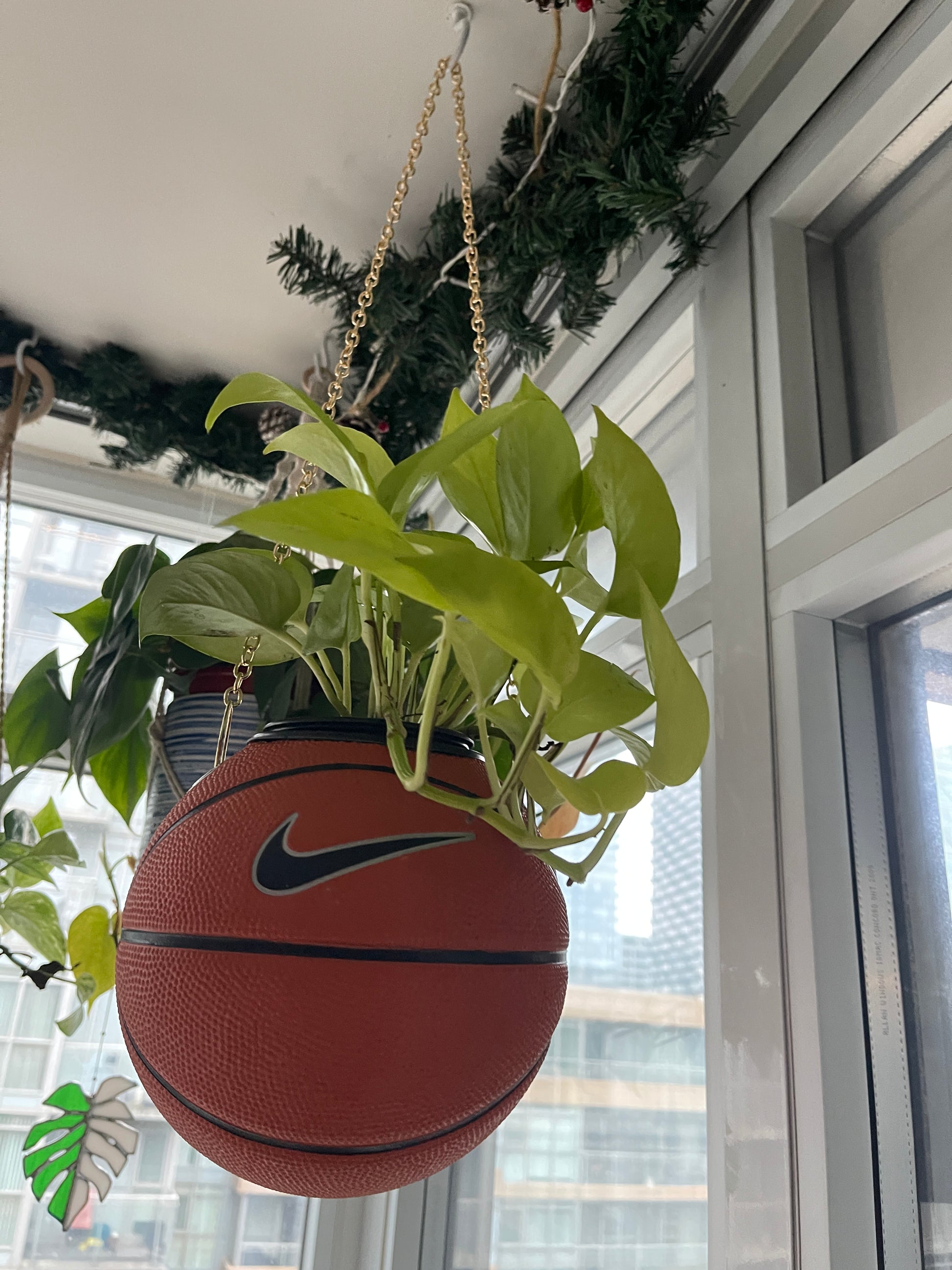 Nike Mini Basketball Hanging Planter (Gold Chain OG)