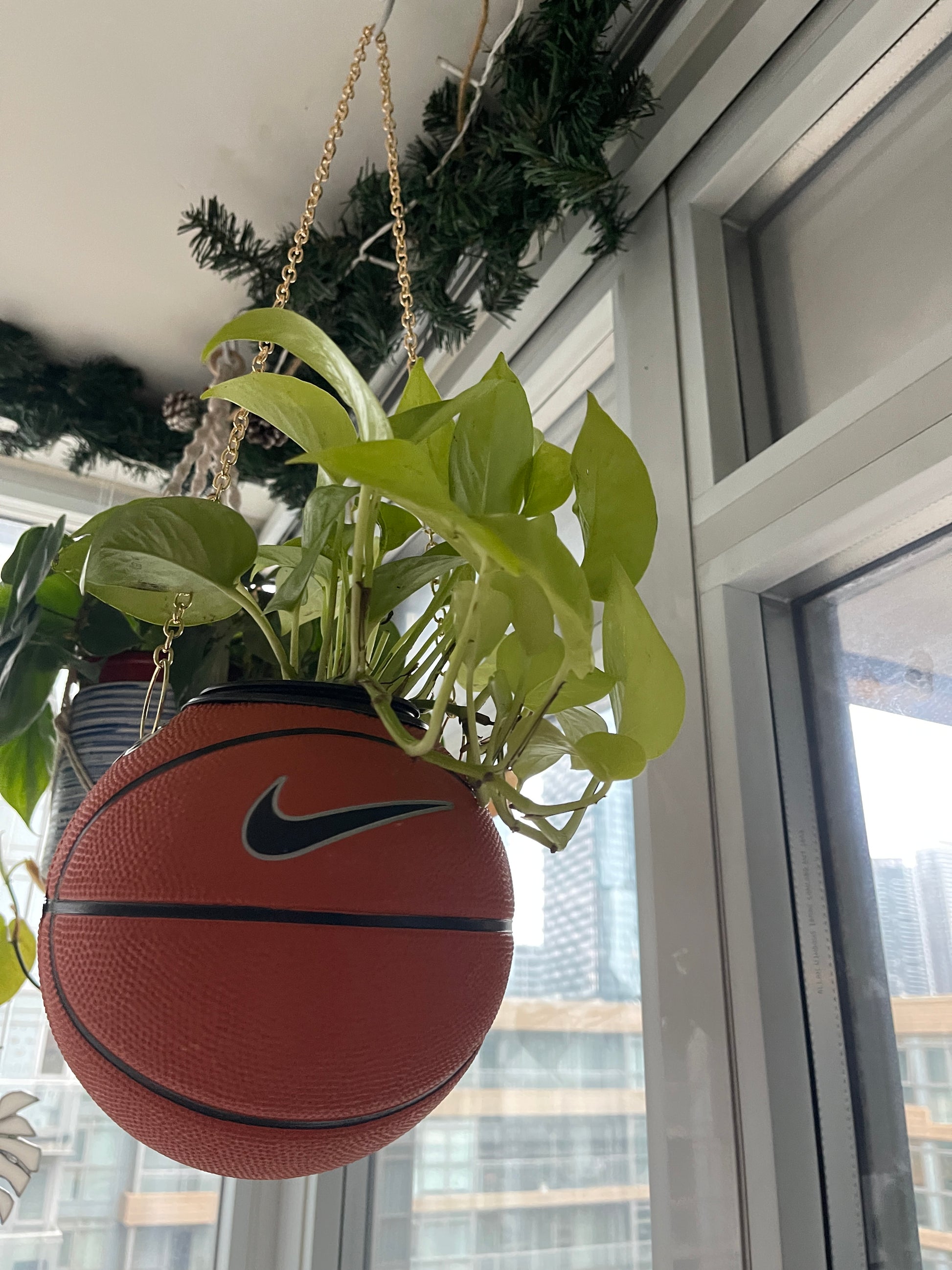 Nike Mini Basketball Hanging Planter (Gold Chain OG)