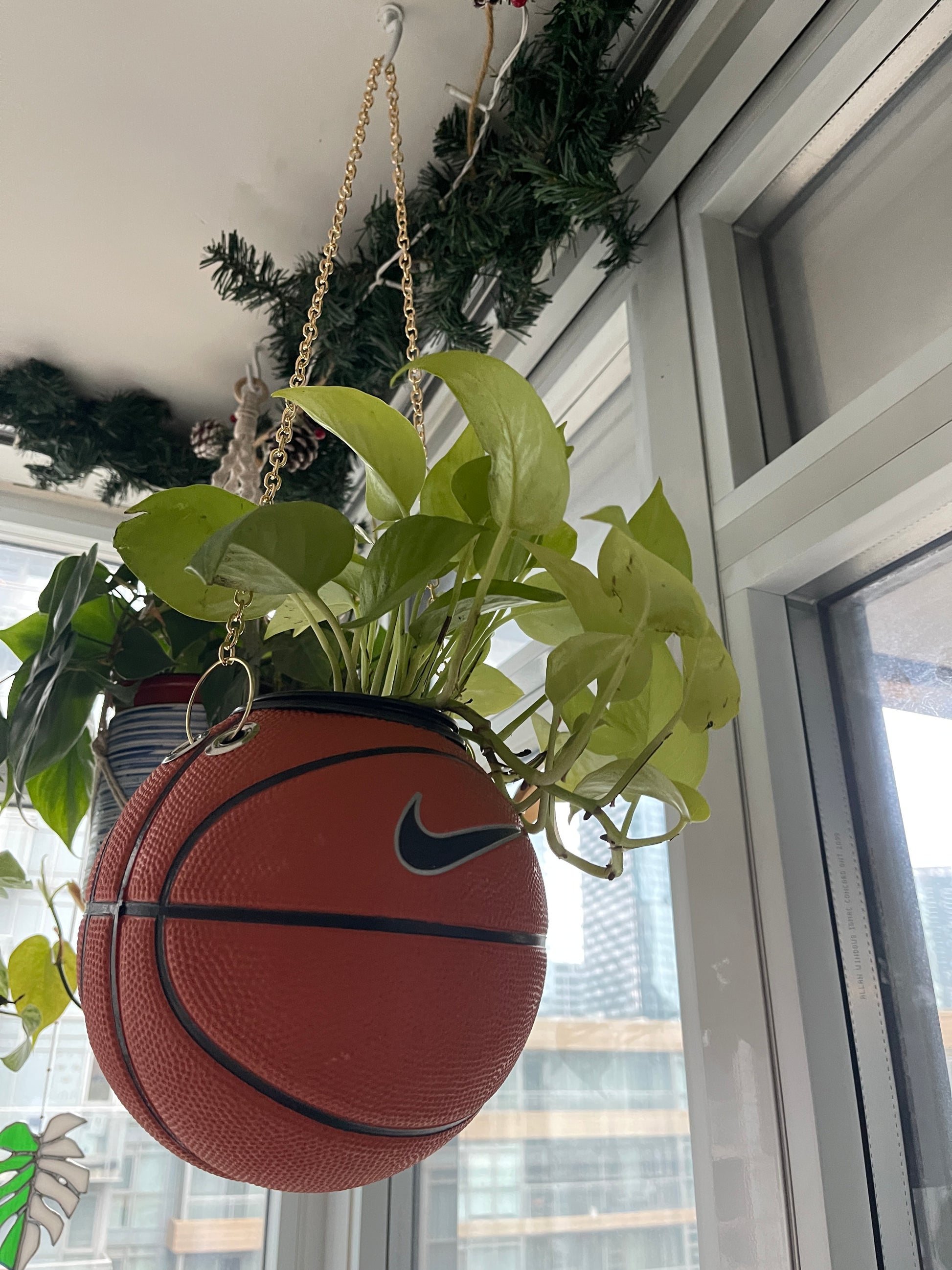 Nike Mini Basketball Hanging Planter (Gold Chain OG)