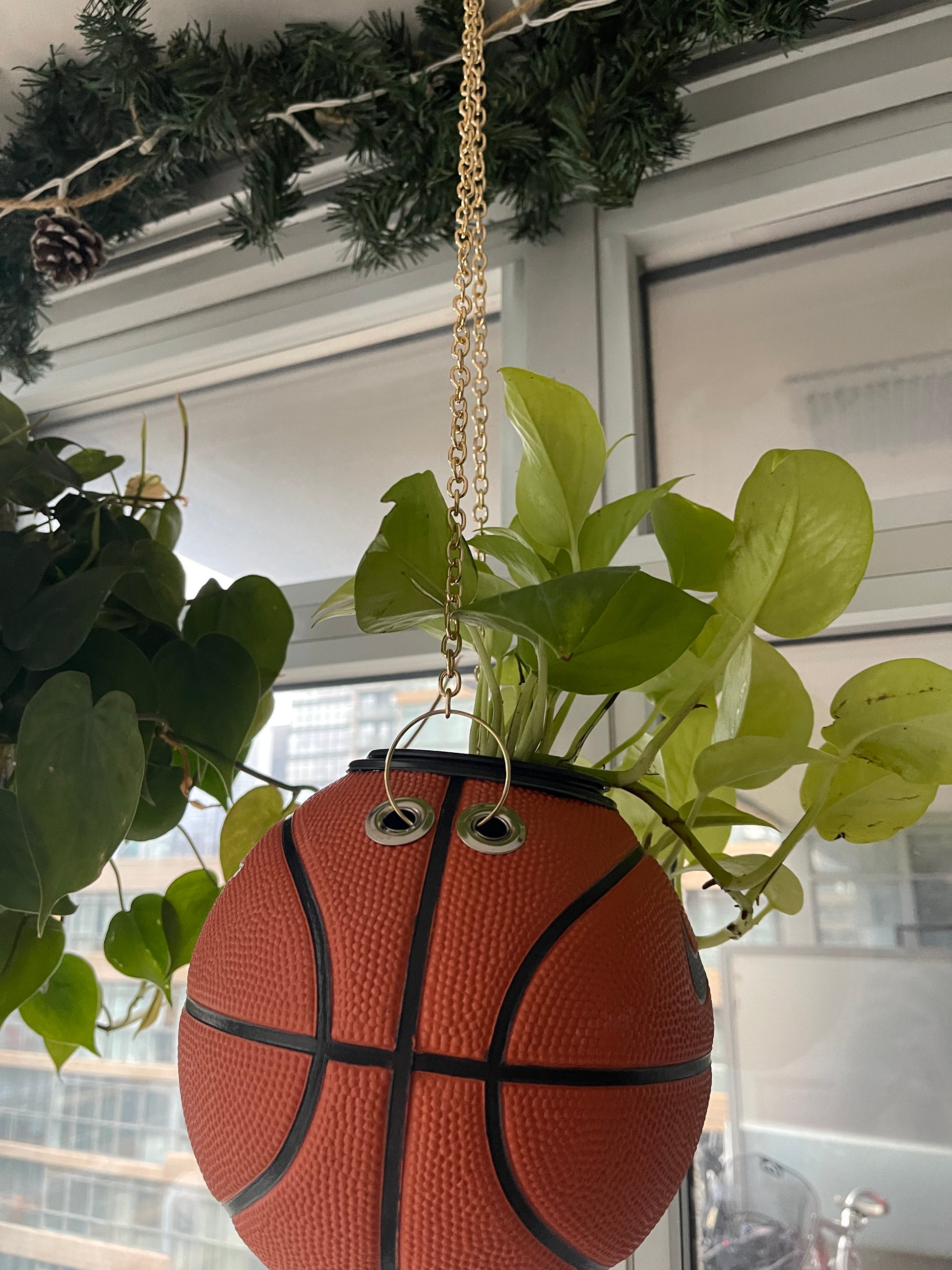 Nike Mini Basketball Hanging Planter (Gold Chain OG)