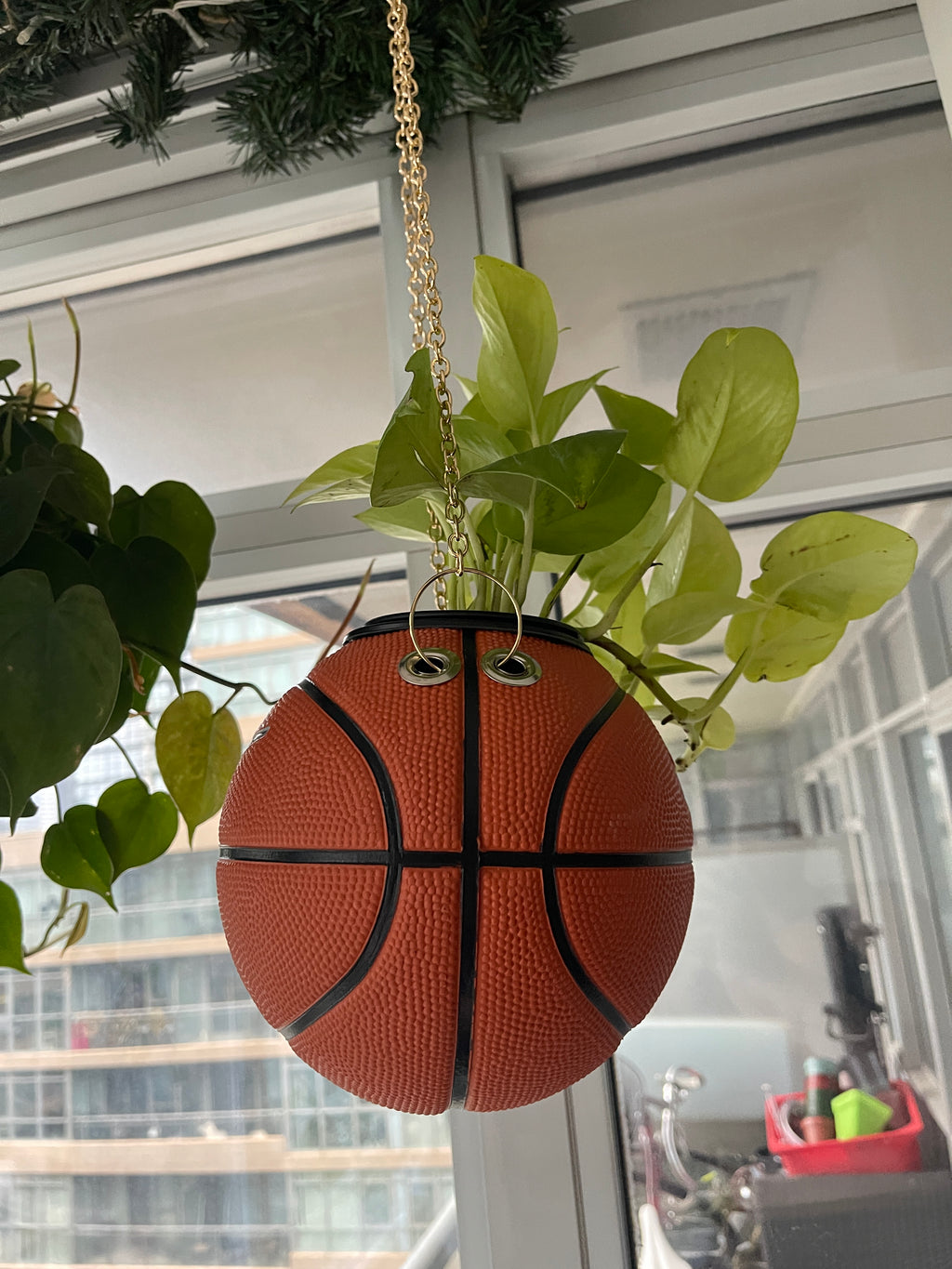 Nike Mini Basketball Hanging Planter (Gold Chain OG)