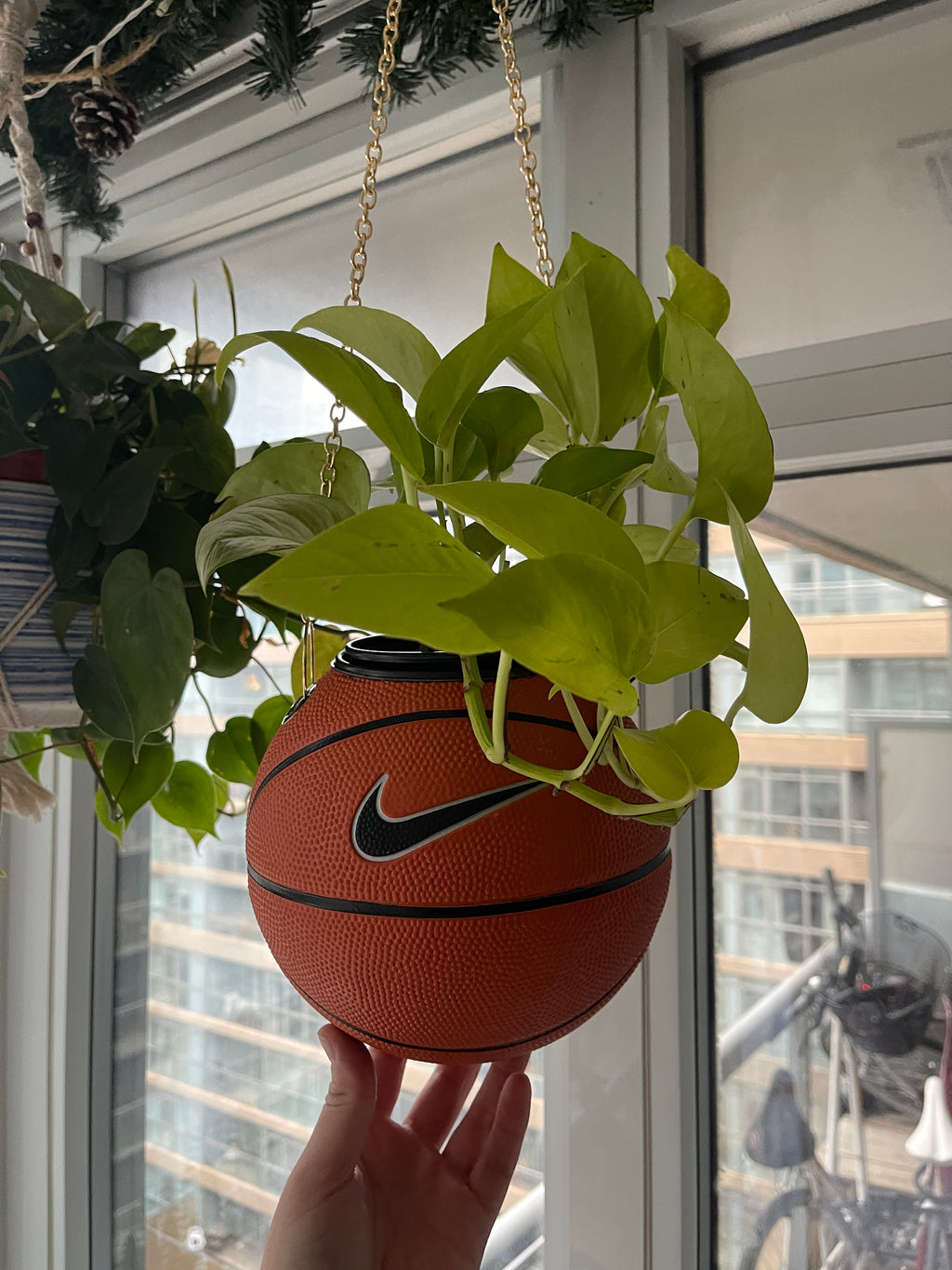 Nike Mini Basketball Hanging Planter (Gold Chain OG)