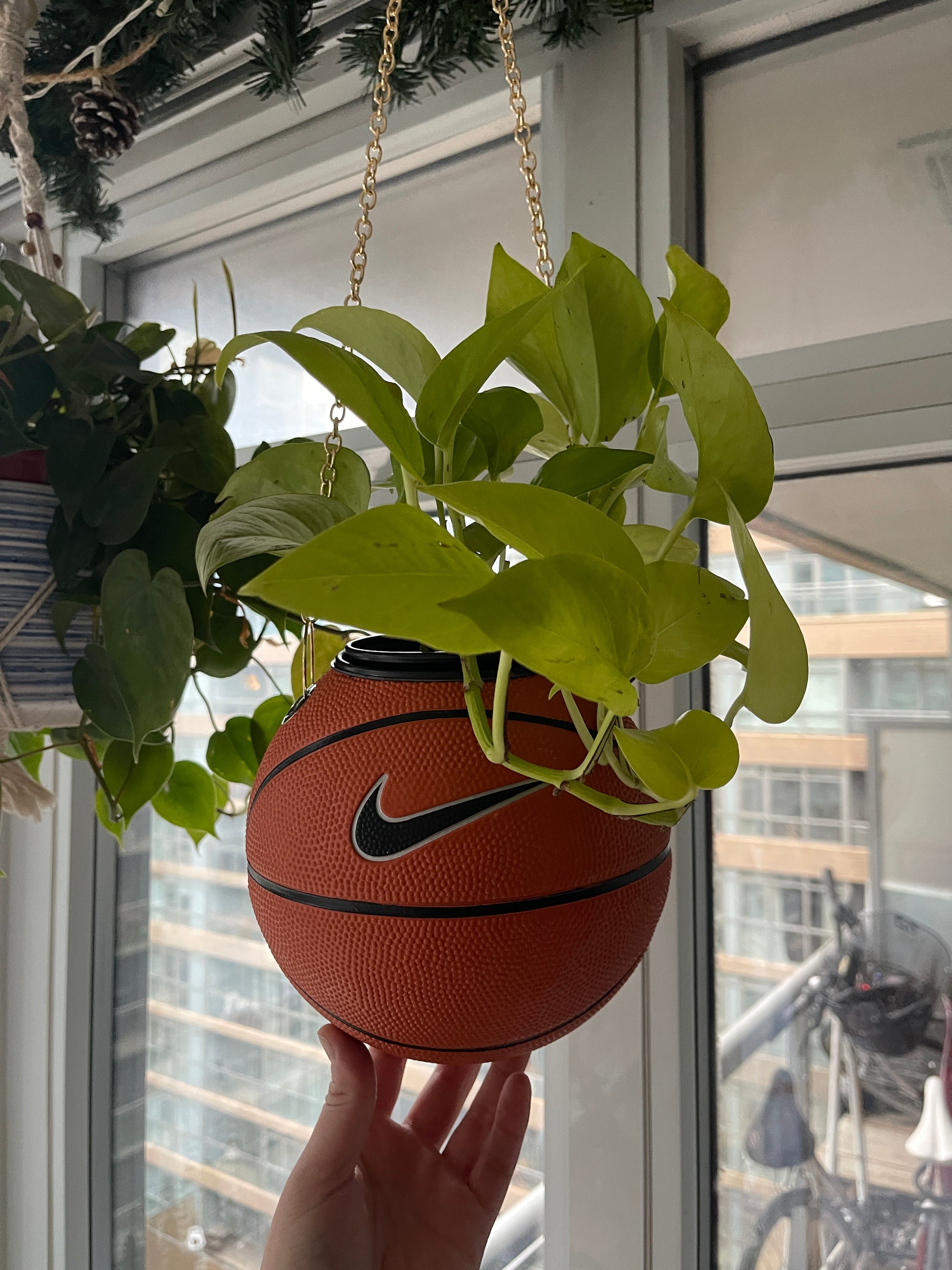 Nike Mini Basketball Hanging Planter (Gold Chain OG)