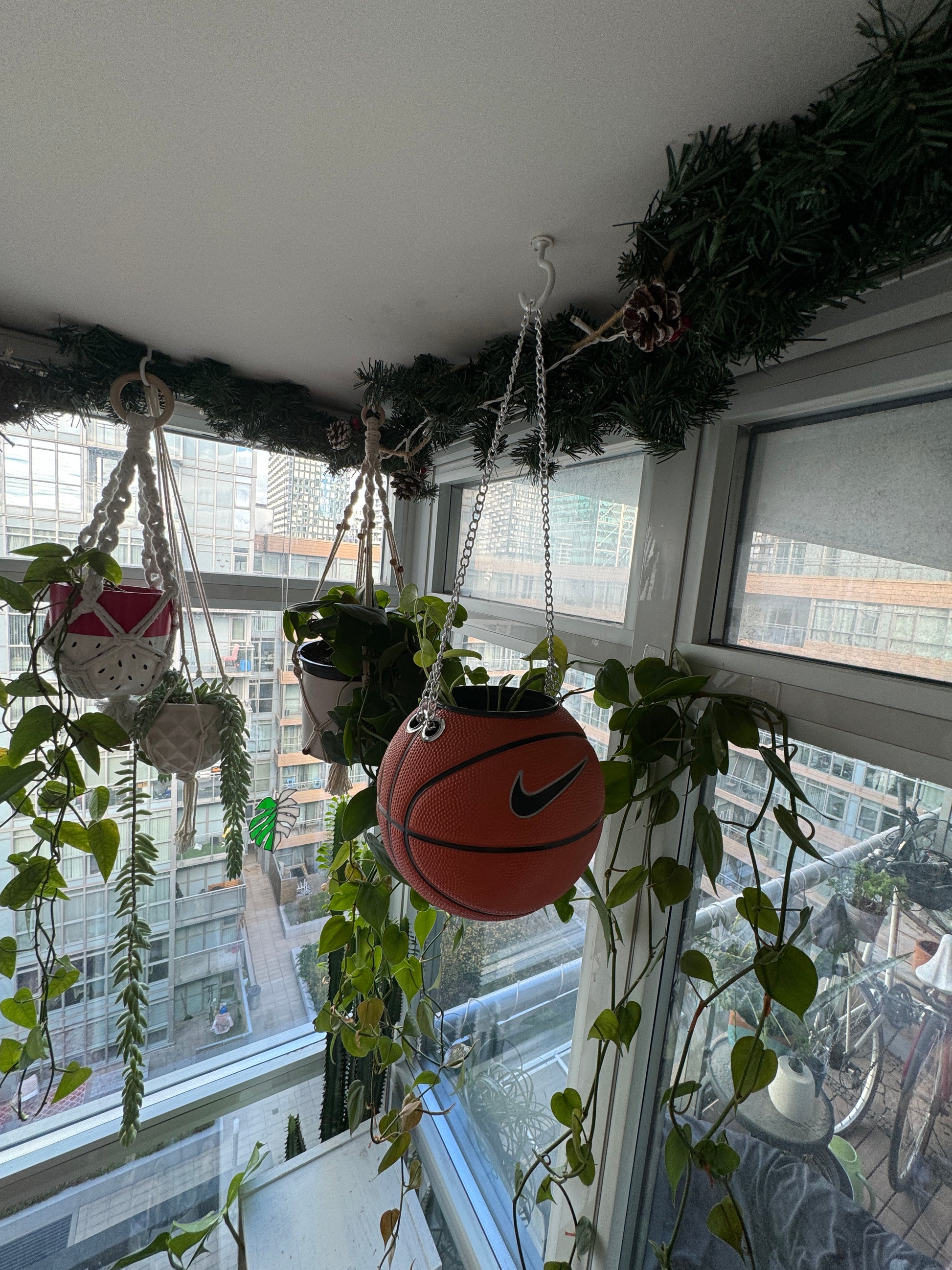 Nike Mini Basketball Hanging Planter (Silver Chain OG)