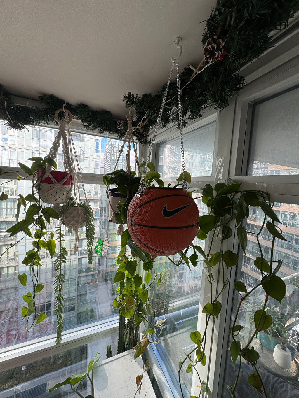 Nike Mini Basketball Hanging Planter (Silver Chain OG)