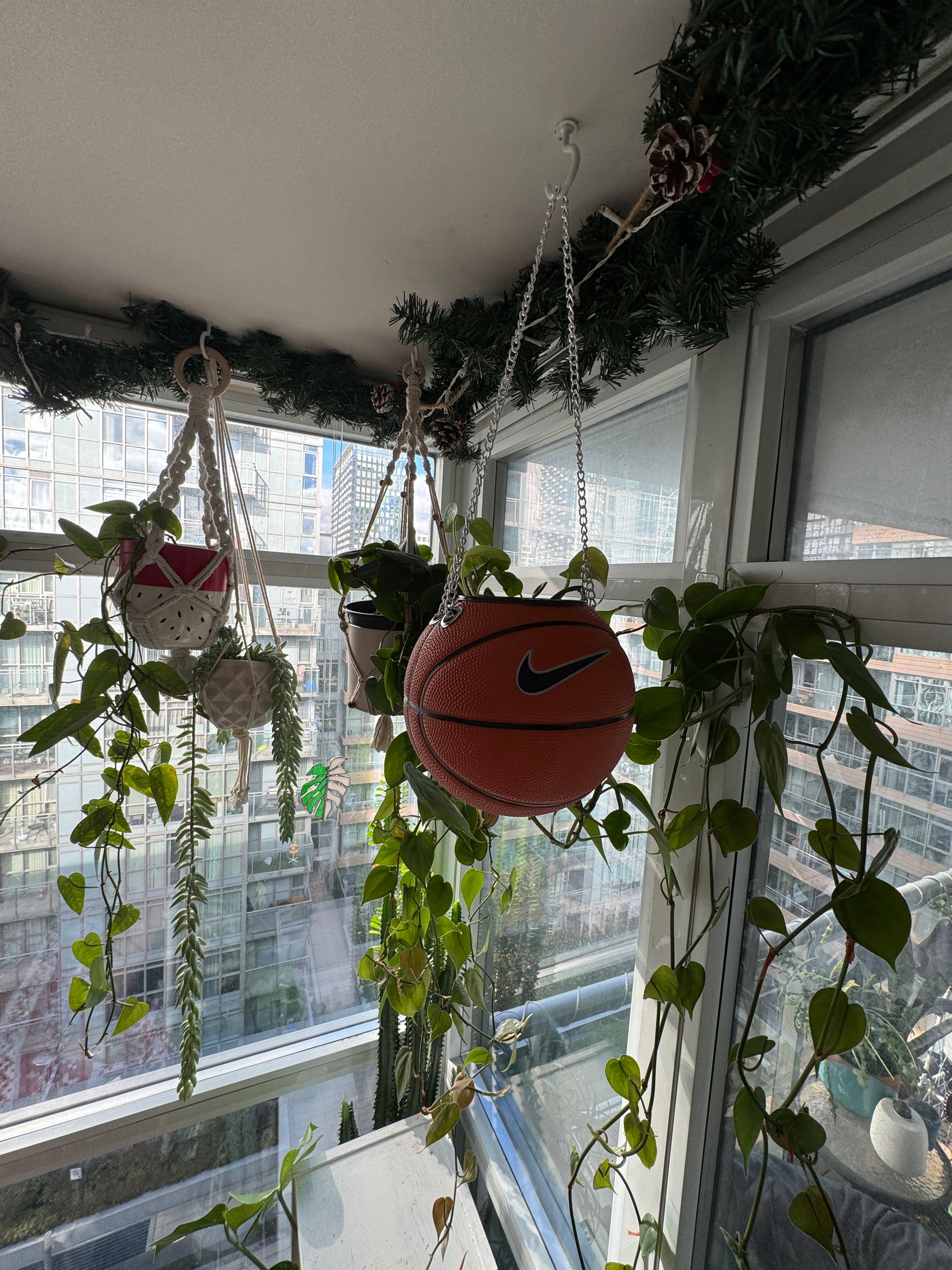 Nike Mini Basketball Hanging Planter (Silver Chain OG)