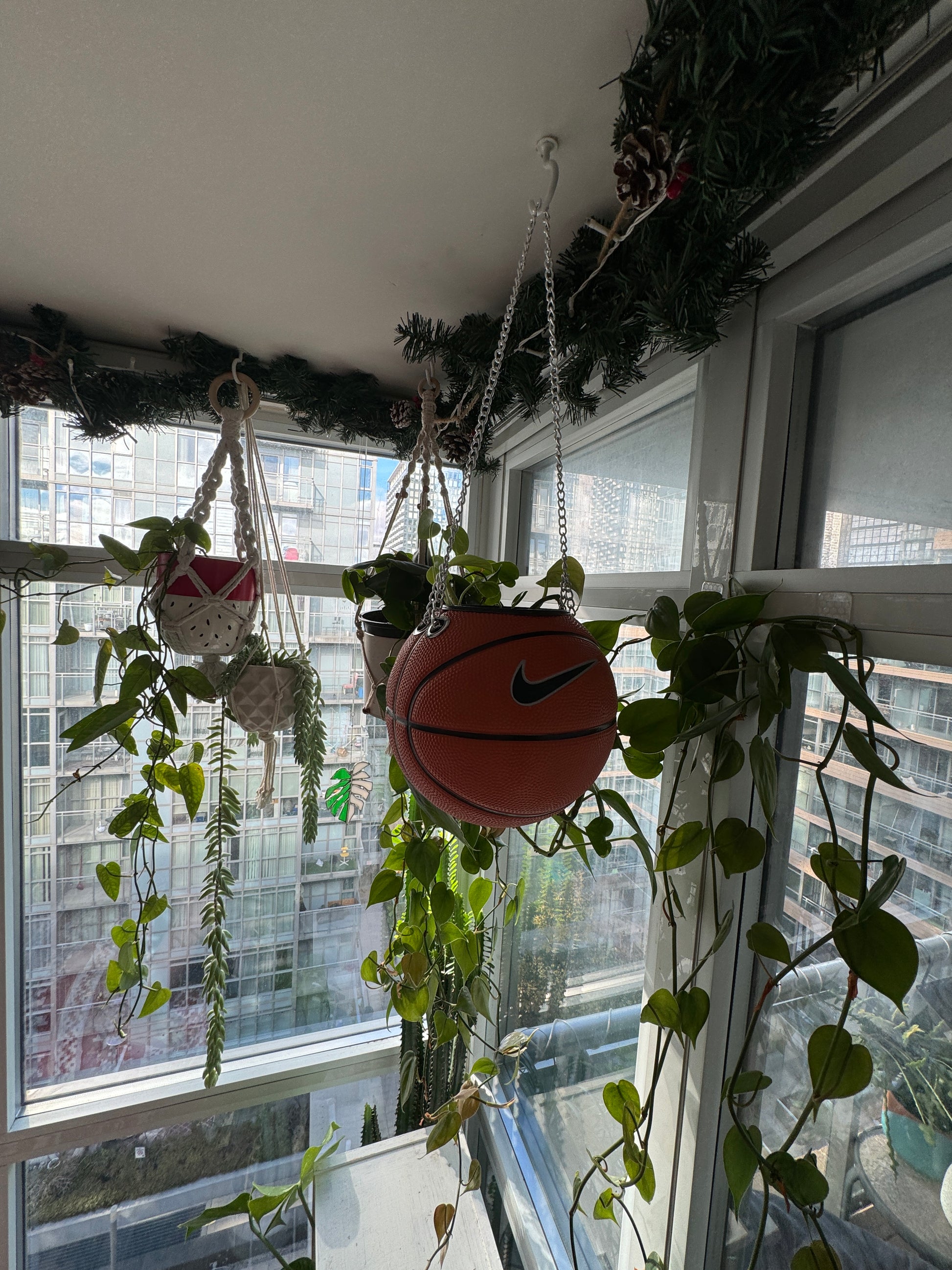 Nike Mini Basketball Hanging Planter (Silver Chain OG)