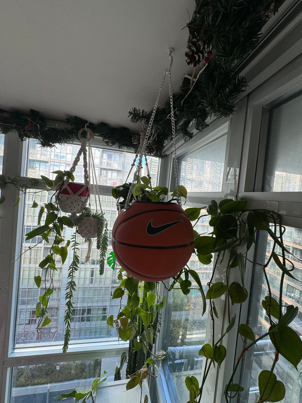 Nike Mini Basketball Hanging Planter (Silver Chain OG)