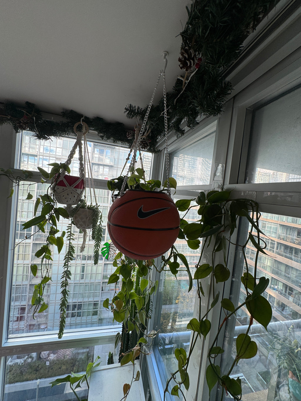 Nike Mini Basketball Hanging Planter (Silver Chain OG)