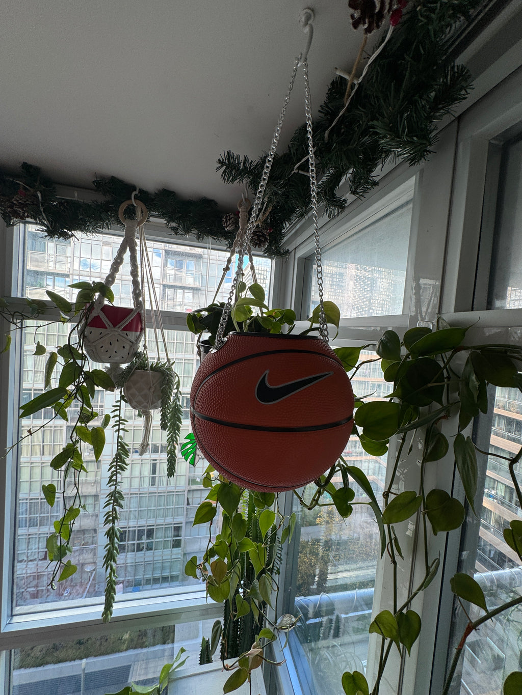 Nike Mini Basketball Hanging Planter (Silver Chain OG)