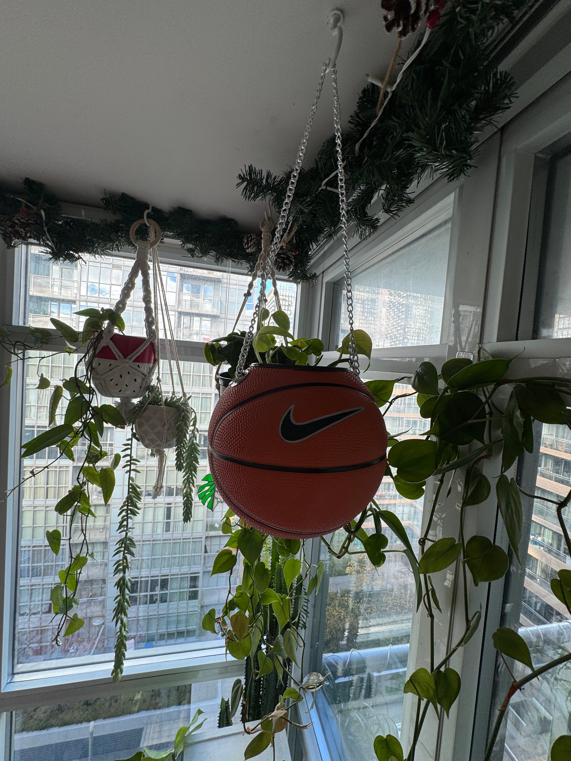 Nike Mini Basketball Hanging Planter (Silver Chain OG)