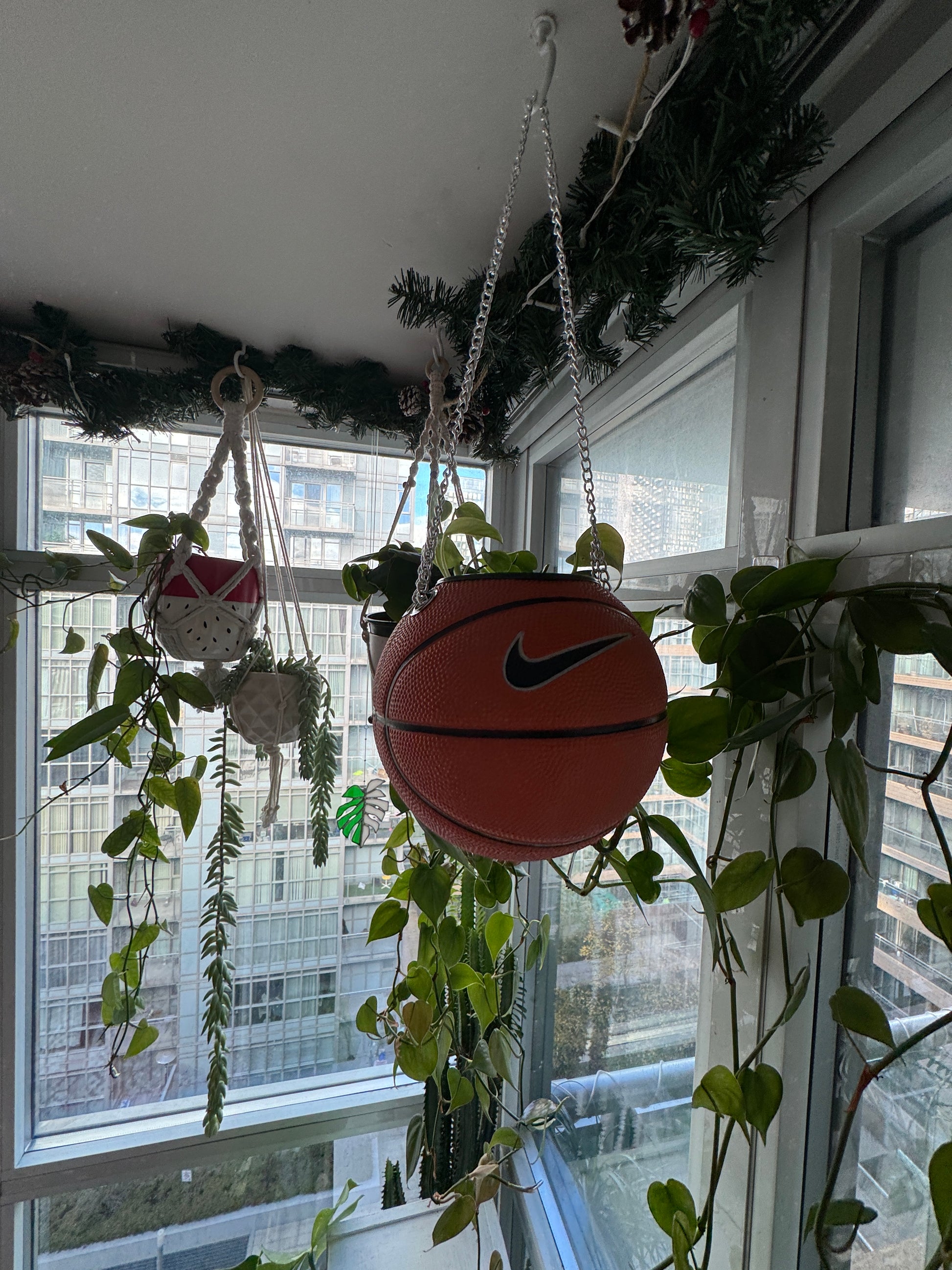 Nike Mini Basketball Hanging Planter (Silver Chain OG)