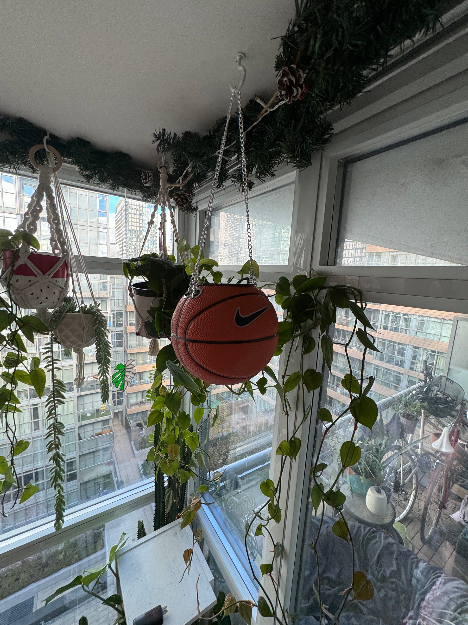 Nike Mini Basketball Hanging Planter (Silver Chain OG)