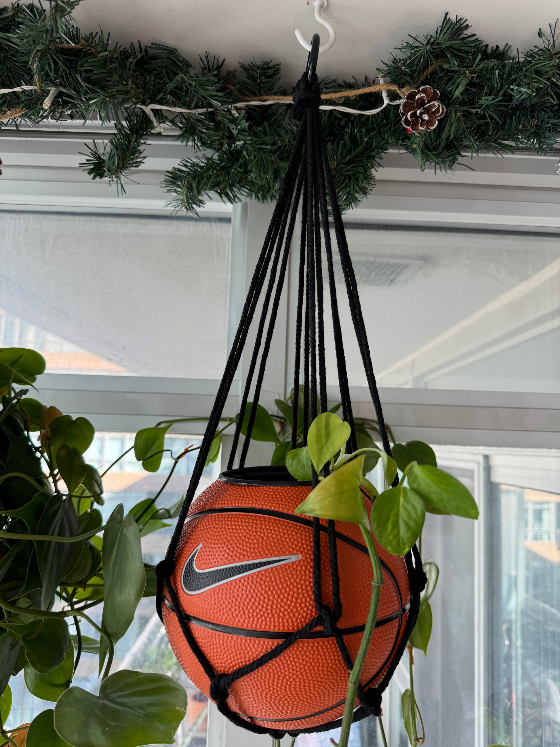Nike Mini Basketball Hanging Planter (Black Macrame OG)