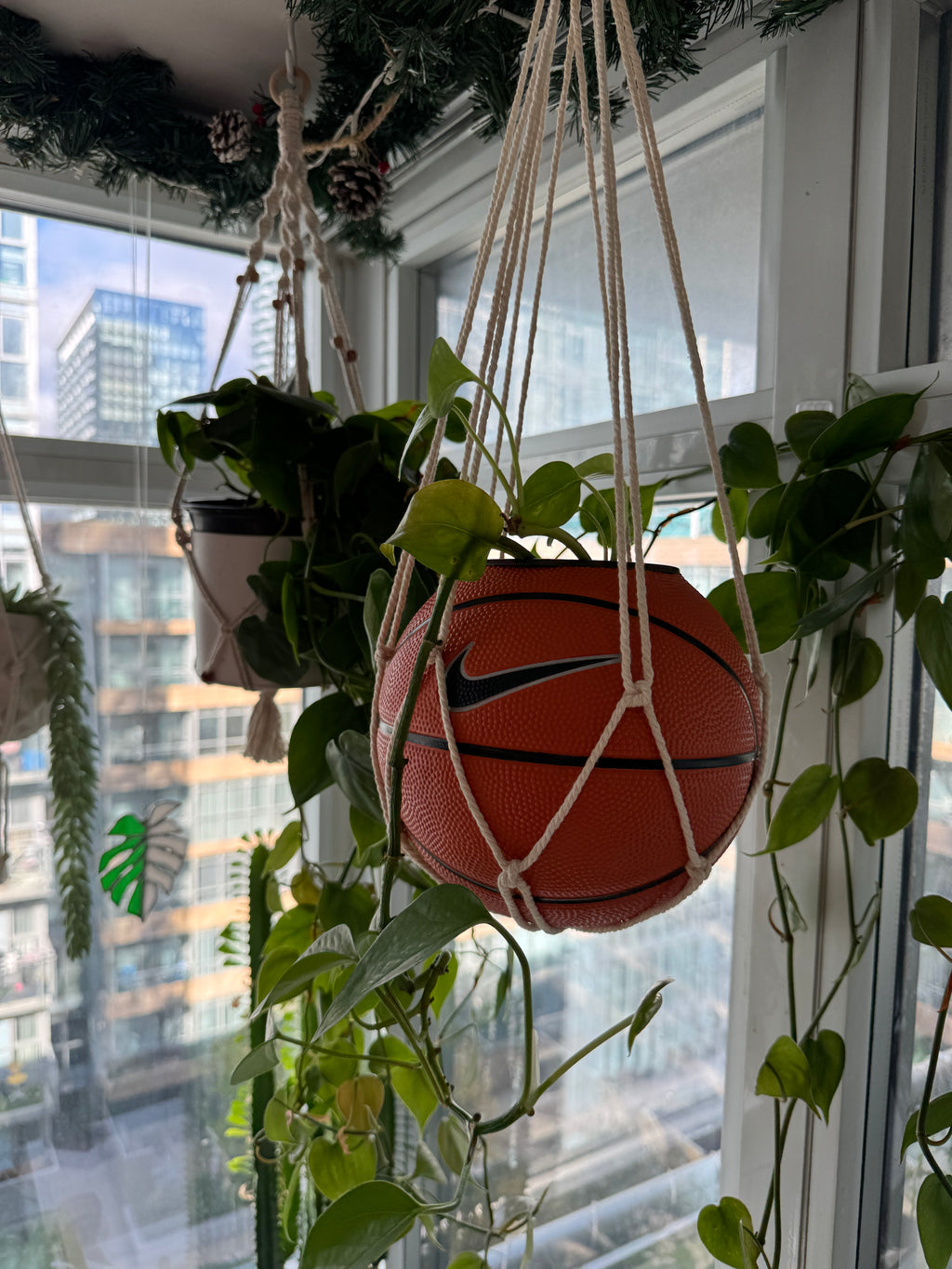 Nike Mini Basketball Hanging Planter (White Macrame OG)