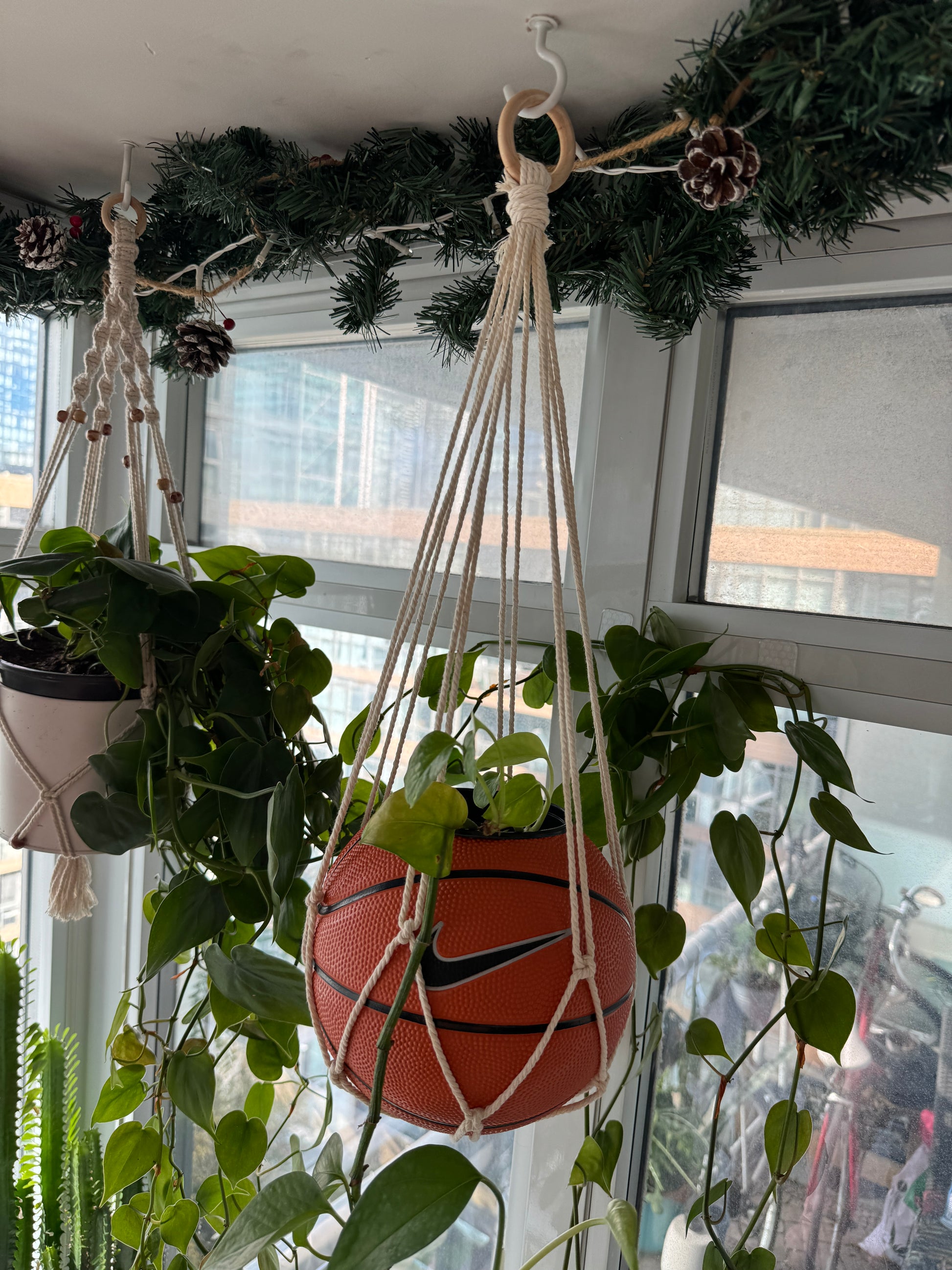 Nike Mini Basketball Hanging Planter (White Macrame OG)