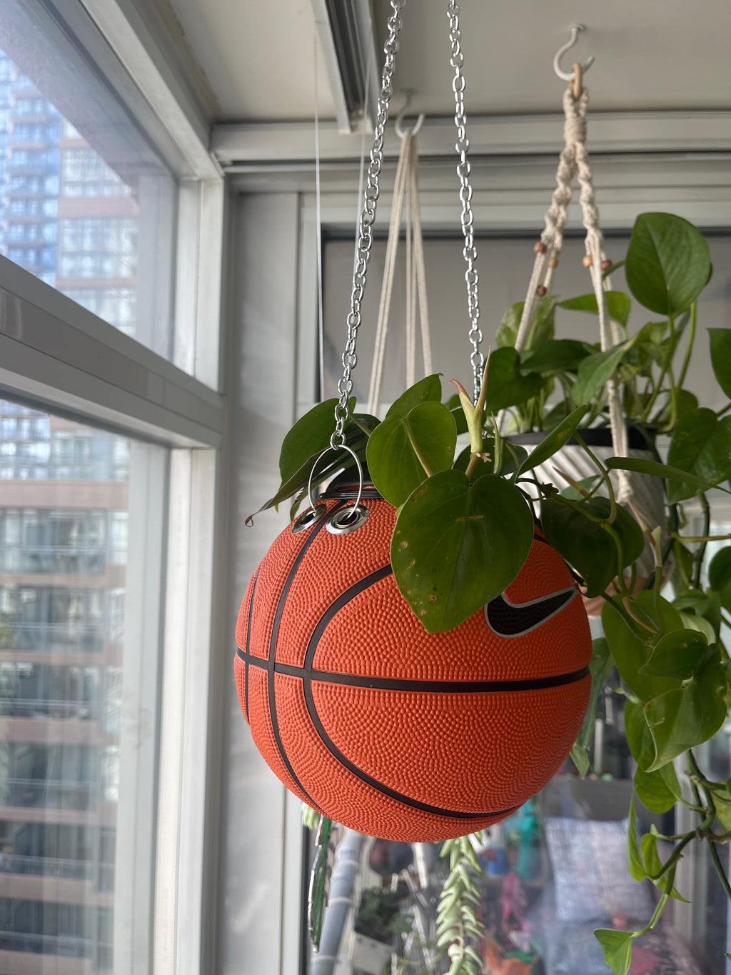 Nike Mini Basketball Hanging Planter (Silver Chain OG)