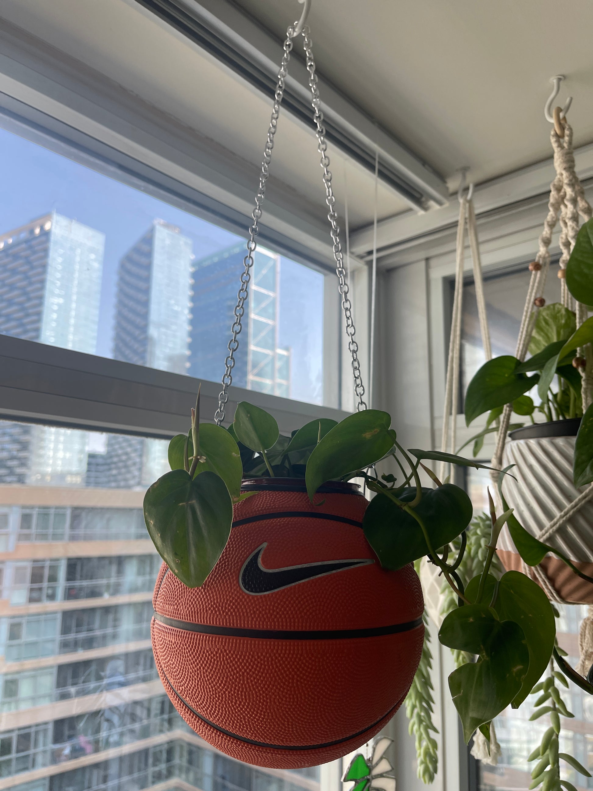 Nike Mini Basketball Hanging Planter (Silver Chain OG)