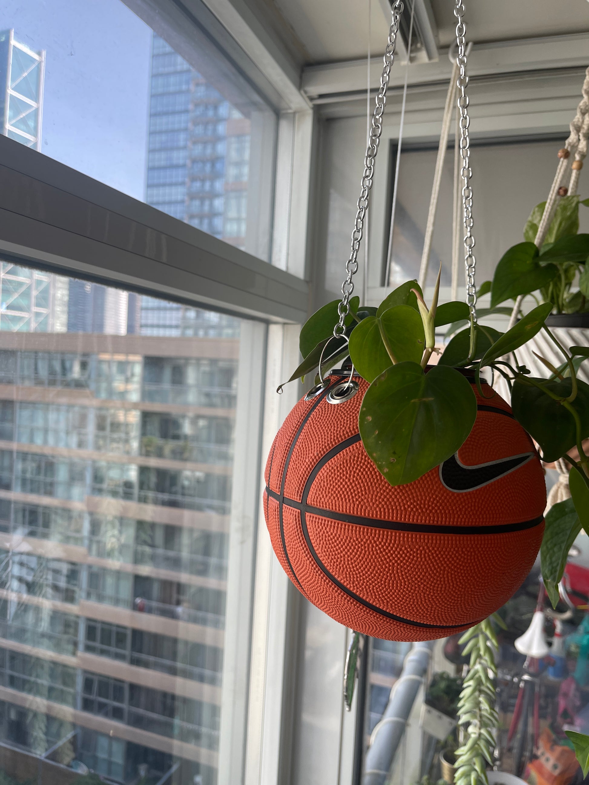 Nike Mini Basketball Hanging Planter (Silver Chain OG)