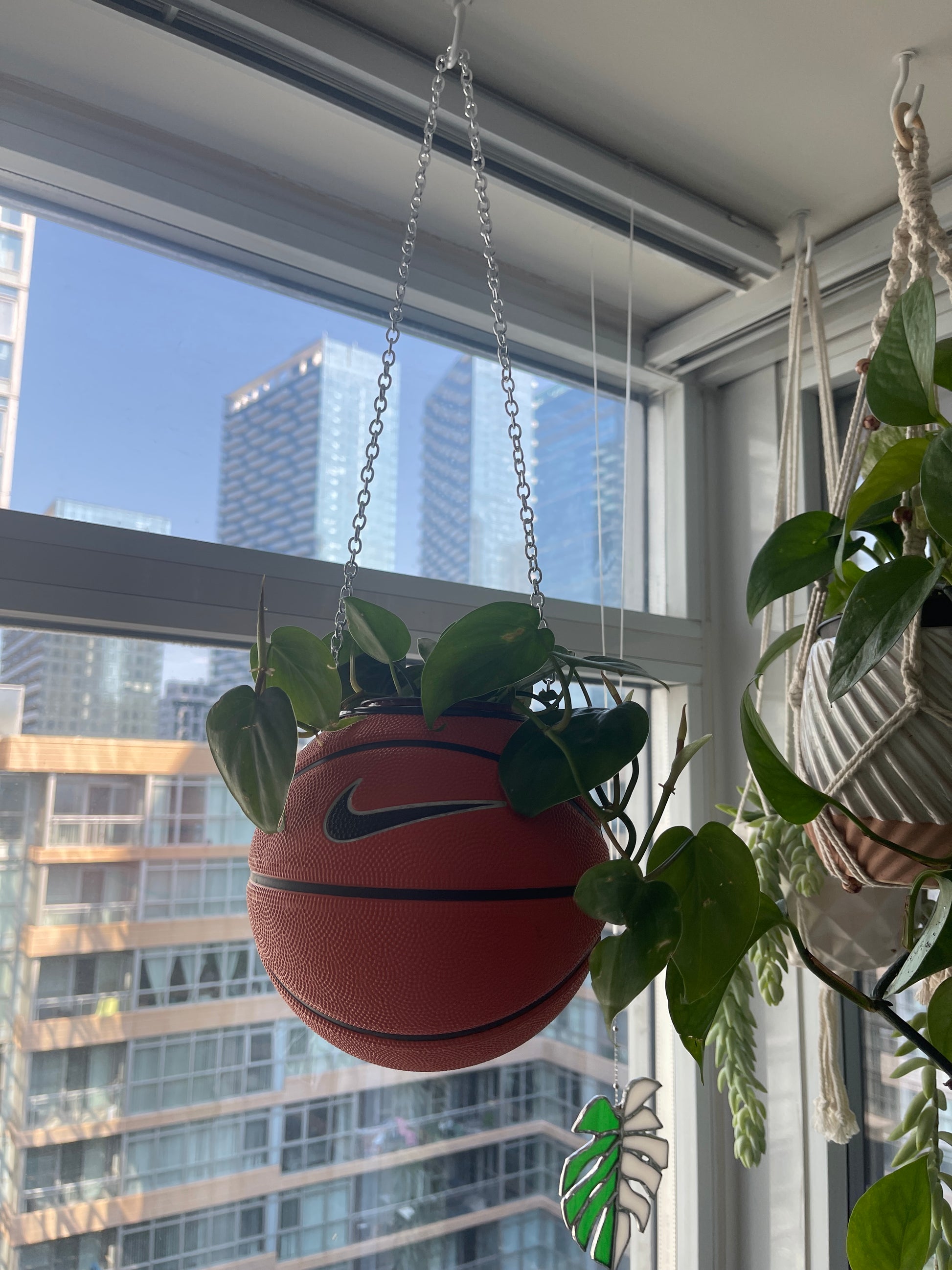 Nike Mini Basketball Hanging Planter (Silver Chain OG)