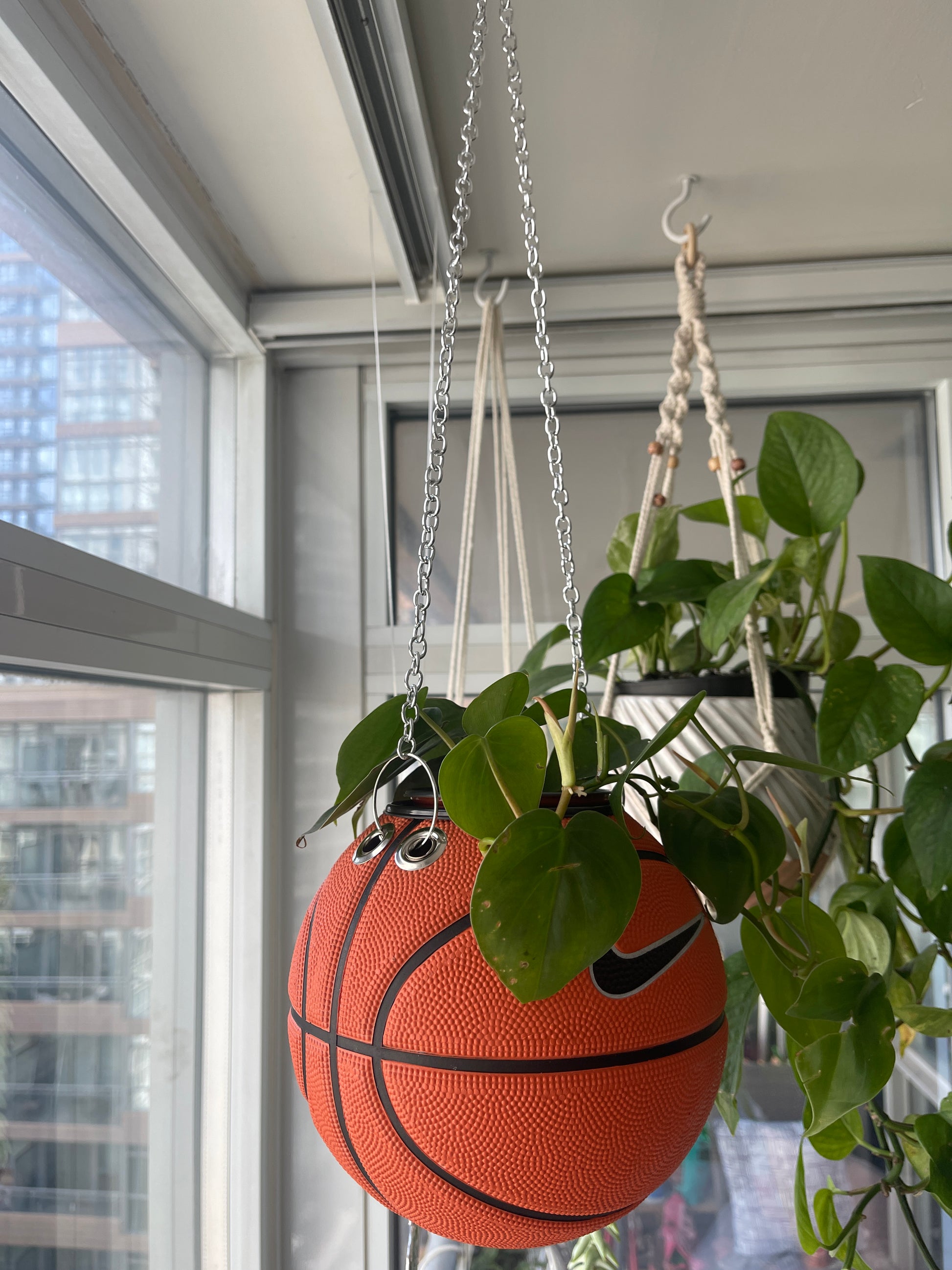 Nike Mini Basketball Hanging Planter (Silver Chain OG)
