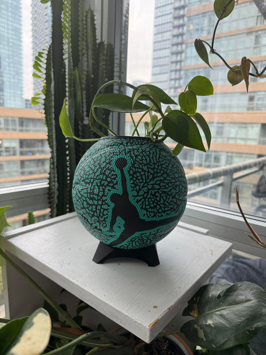 Nike Jordan Mini Basketball Planter (Turquoise Elephant Cement)