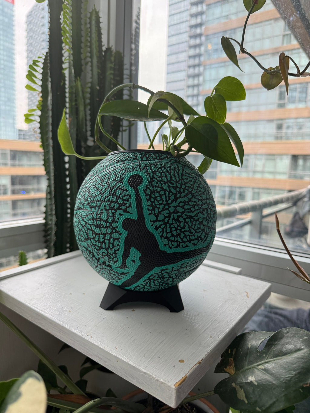 Nike Jordan Mini Basketball Planter (Turquoise Elephant Cement)