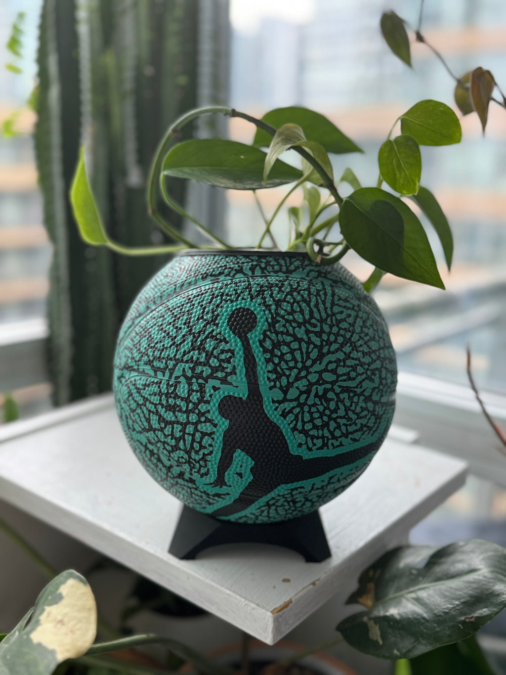 Nike Jordan Mini Basketball Planter (Turquoise Elephant Cement)