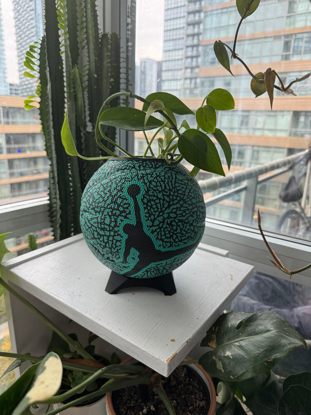 Nike Jordan Mini Basketball Planter (Turquoise Elephant Cement)