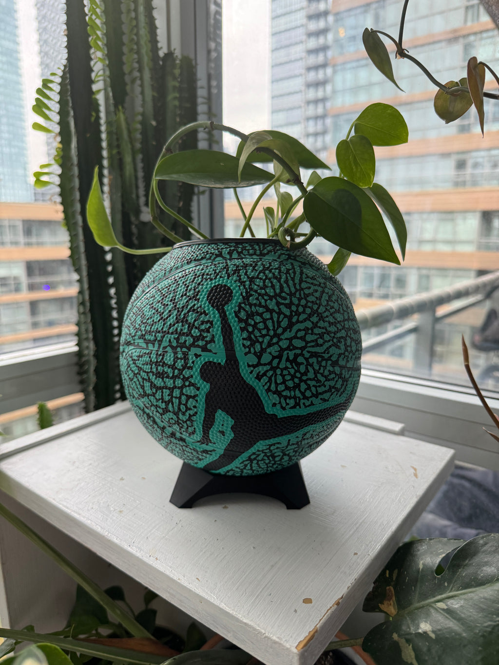Nike Jordan Mini Basketball Planter (Turquoise Elephant Cement)