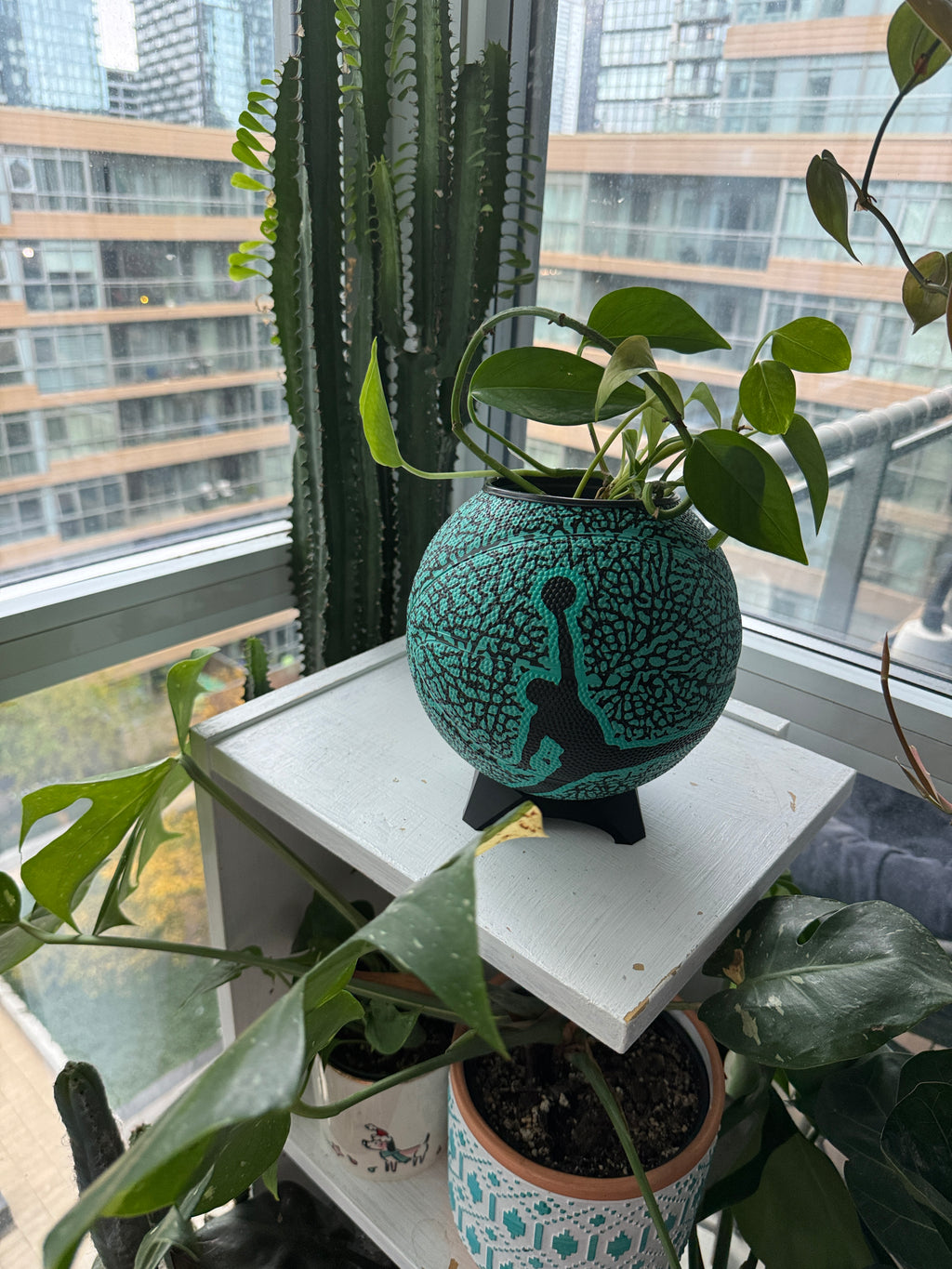 Nike Jordan Mini Basketball Planter (Turquoise Elephant Cement)