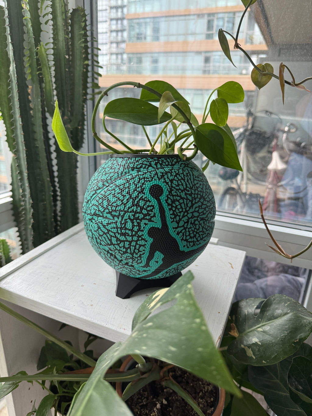 Nike Jordan Mini Basketball Planter (Turquoise Elephant Cement)
